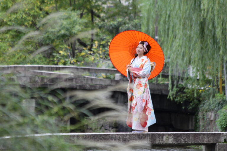 京都の柳で前撮り