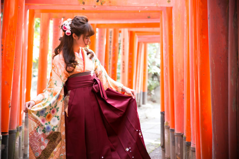 京都の有名観光地で卒業式の前撮り