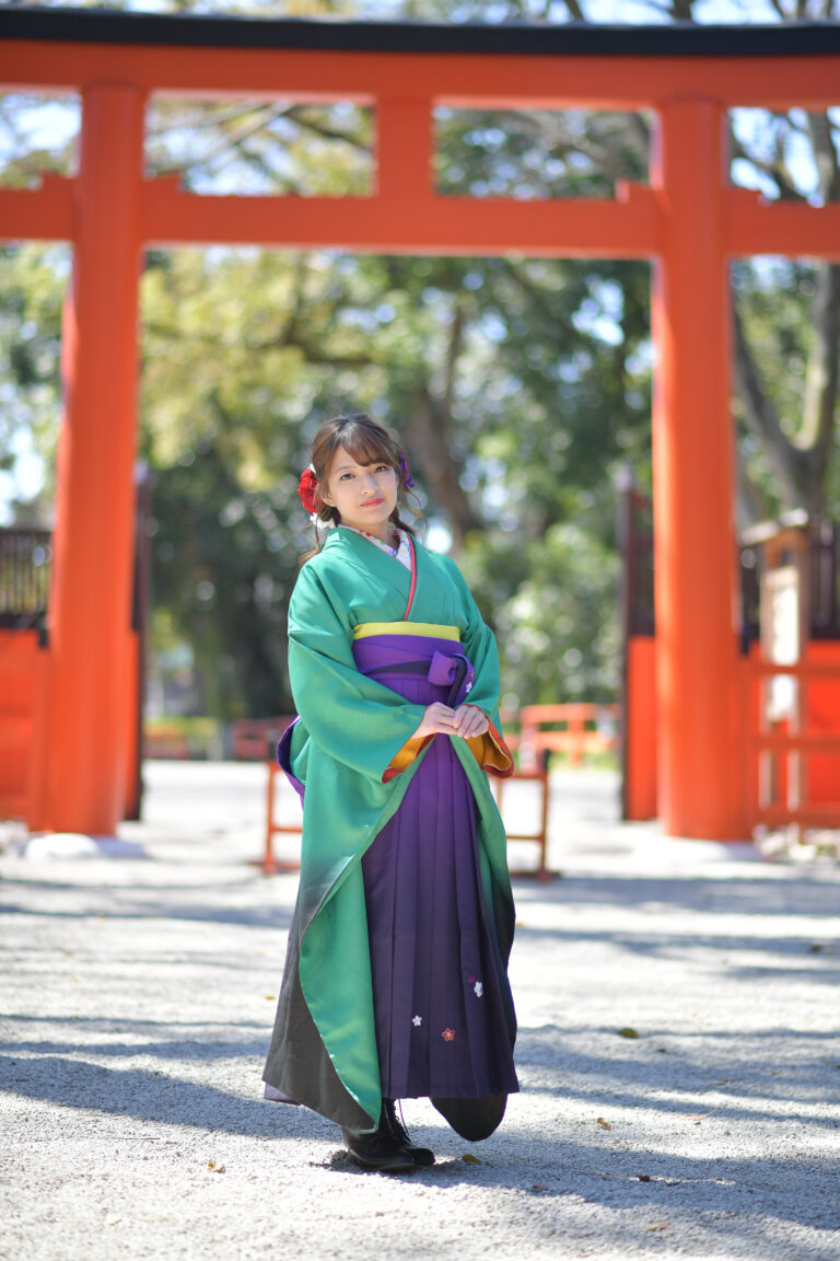 京都の神社で袴で前撮り