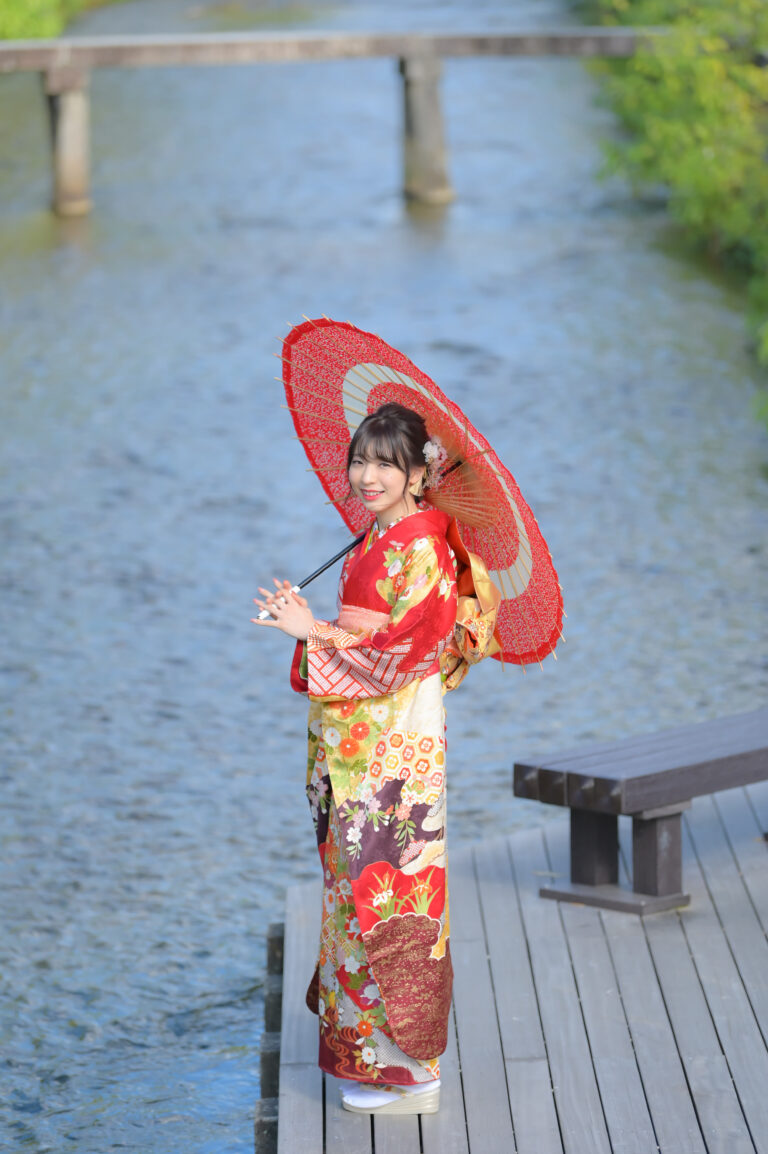 京都の観光地で成人式の前撮り